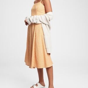 GAP Women’s Yellow Fit & Flare Squareneck Midi Dress